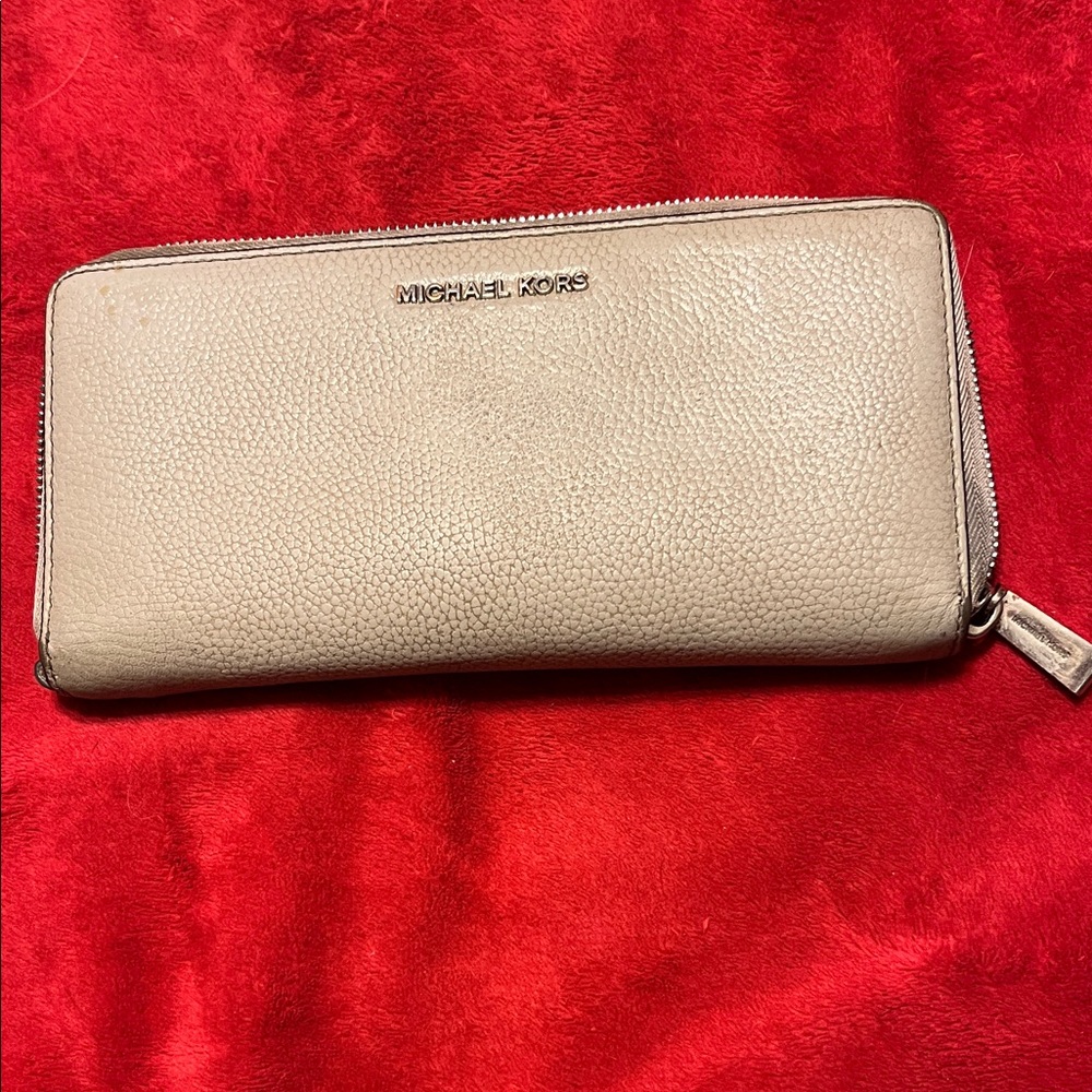 Michael Kors Taupe Zip-Around Wallet
